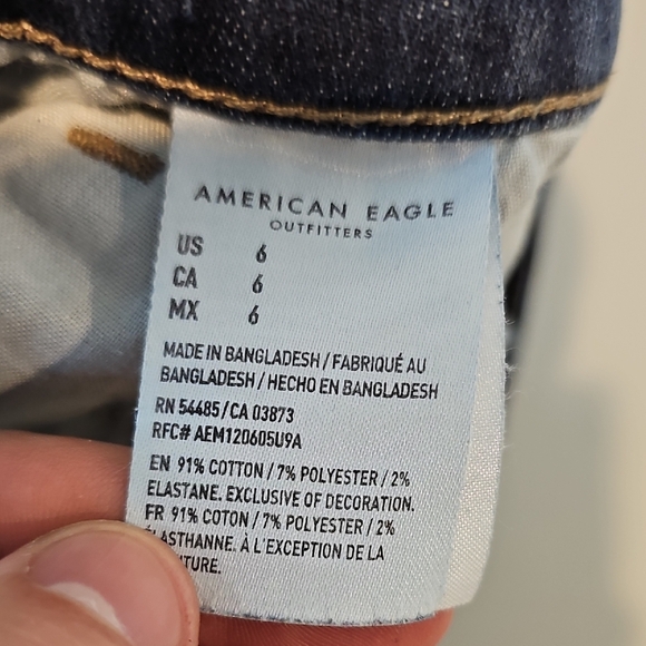 American Eagle next level stretch size 6 high rise Dark Indigo Jean Shorts - Picture 8 of 8